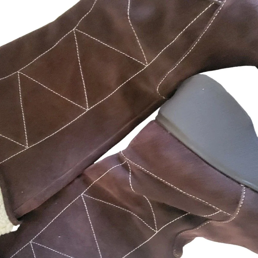 Vintage Bongo Y2K Leather Suede Boots Sherpa Lined Women’s Size‎ 6 M